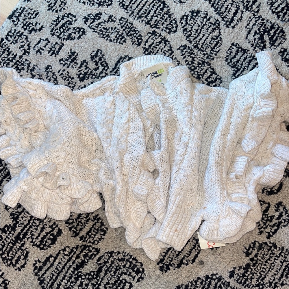 OshKosh B'gosh White Cable Knit Cape